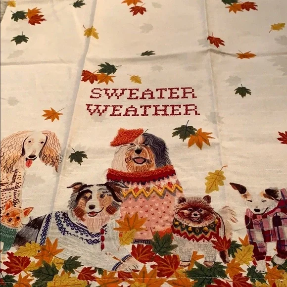 Sweater WeatherDog Print Dish Towel Anthropologie - Picture 3 of 6